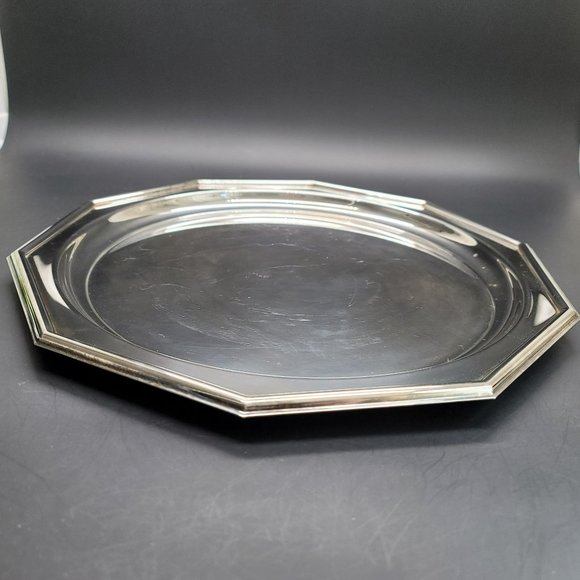 Reed and Barton Century Collection Silver Decagon Platter Set of 2 Round Center - Picture 6 of 13